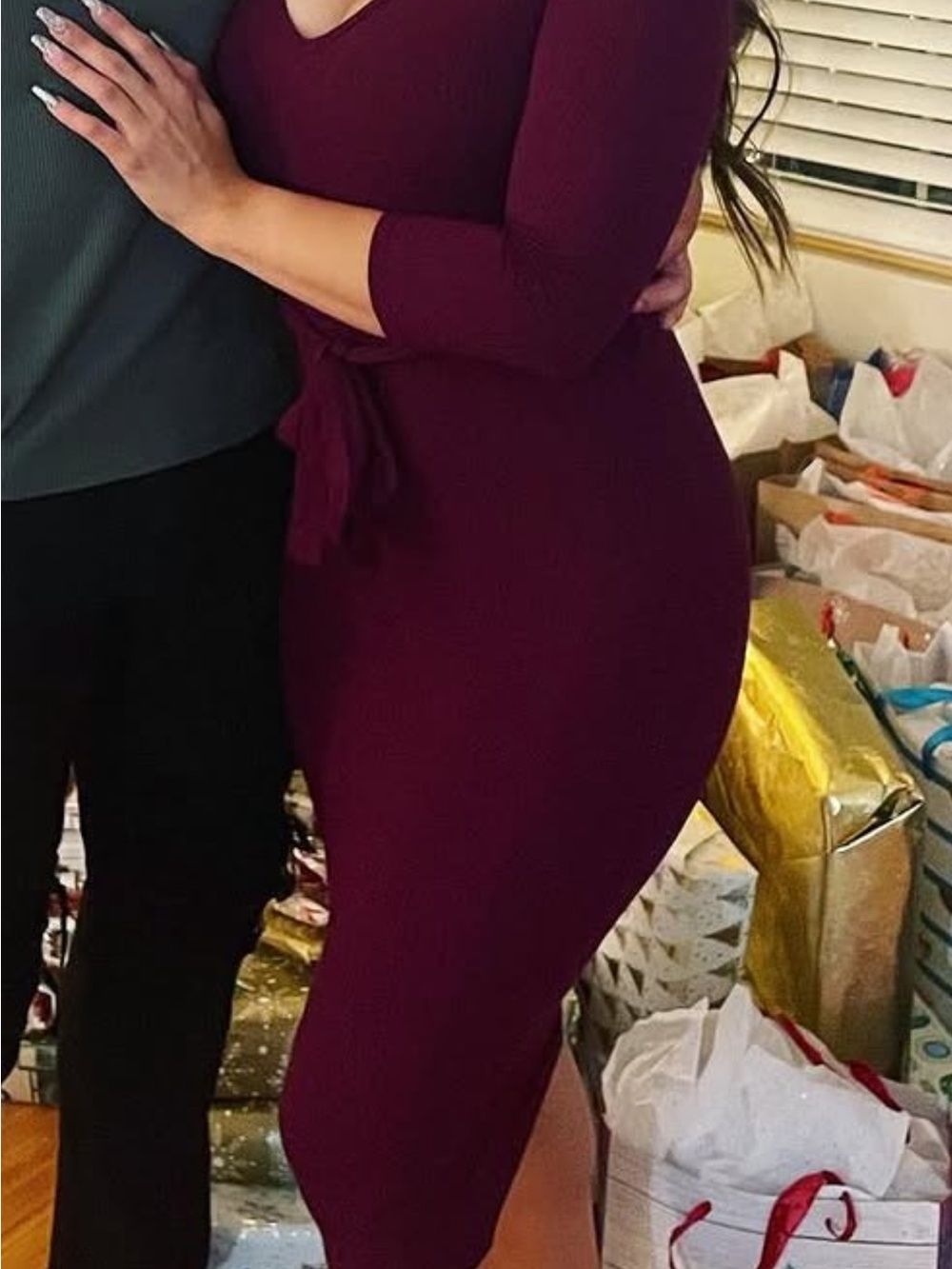 V-neck ribbed sweater